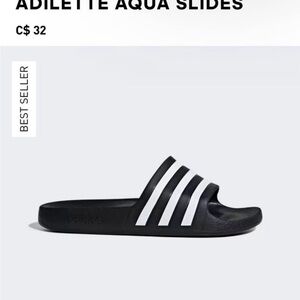 Adidas Women's Black and White Adilette Slides